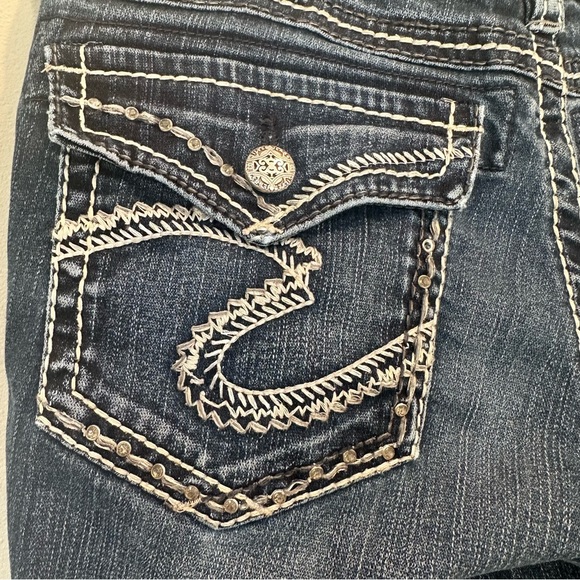 Silver Jeans Suki Flap Pockets Bootcut Rhinestone Gems Medium Wash Women’s 30x34 - Picture 7 of 16